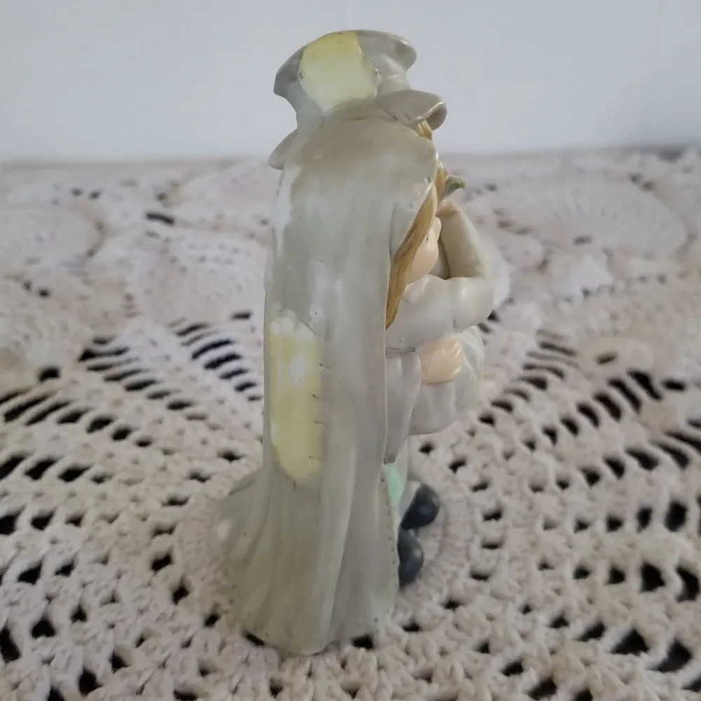 Adorable Vintage Porcelain Hobo Wedding Cake Topper